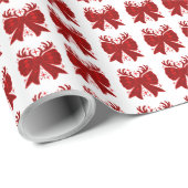 Kerst Bow Plaid Patroon Rood Vrolijk Kerstmis Cadeaupapier (Rol Hoek)