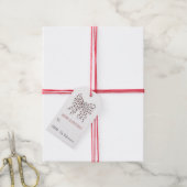 Kerst Bow Rood Licht Minimale Gepersonaliseerde Gi Cadeaulabel (Met Touw)