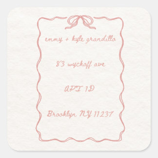 Kerst Bow Square Stickers