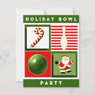 Kerst Bowling Feest Uitnodigingen
