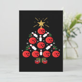 Kerst Bowling Kerstboom Merry Holiday Bowler Kaart (Staand voorkant)