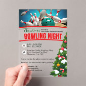 Kerst Bowling Night Decorated Tree Party Acryl Uitnodigingen (Insitu (Draagbaar))