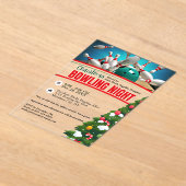 Kerst Bowling Night Decorated Tree Party Acryl Uitnodigingen (Laagn)