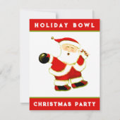 Kerst Bowling Party Kaart (Voorkant)