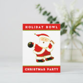 Kerst Bowling Party Kaart (Staand voorkant)