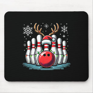 Kerst Bowling Pins Rendier Xmas Bowler Mannen Wo Muismat