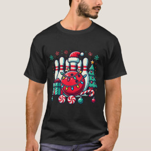 Kerst Bowling Pins Rendier Xmas Bowler Mannen Wo T-shirt