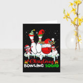 Kerst Bowling Team Dabbing Kerstman Elf Bowling Kaart (Gele Bloem)