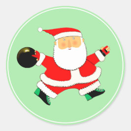 Kerst Bowling Vakantie Ronde Sticker