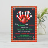 Kerst Bowling Vakantiefeest Kaart (Staand voorkant)