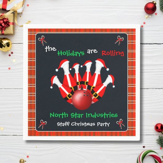 Kerst Bowling Vakantiefeest Servet