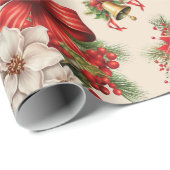 Kerst Bows Bells Bloemen Candy Cane Cadeaupapier (Rol Hoek)