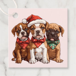Kerst Boxer Dogs Bedankjes Labels