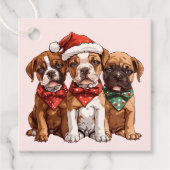 Kerst Boxer Dogs Bedankjes Labels (Voorkant)