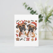 Kerst Boxer Dogs Briefkaart (Staand voorkant)