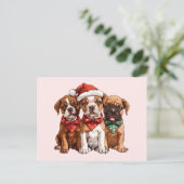 Kerst Boxer Dogs Briefkaart (Staand voorkant)