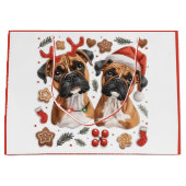 Kerst Boxer Dogs Groot Cadeauzakje (Voorkant)