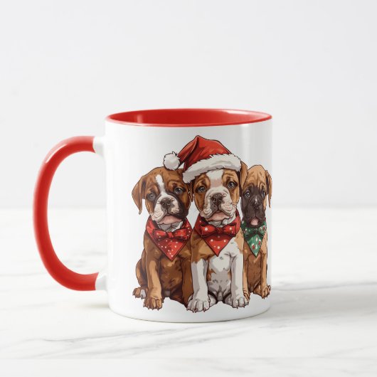 Kerst Boxer Dogs Mok (Links)