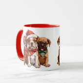 Kerst Boxer Dogs Mok (Voorkant links)