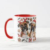 Kerst Boxer Dogs Mok (Links)
