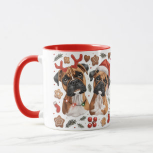 Kerst Boxer Dogs Mok