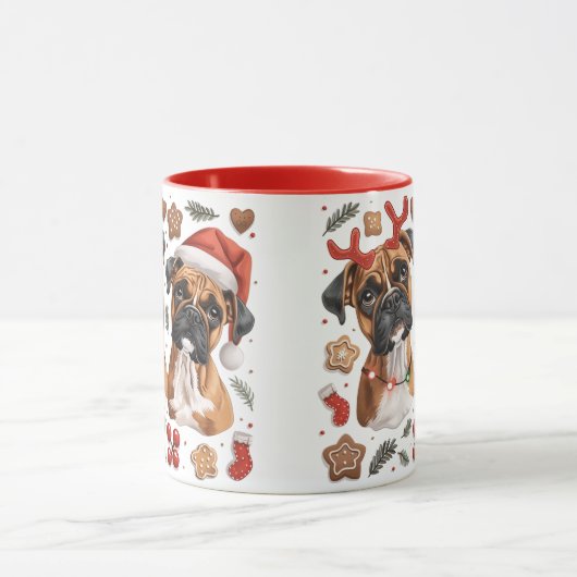 Kerst Boxer Dogs Mok (Midden)