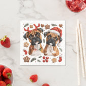Kerst Boxer Dogs Servet (Insitu)