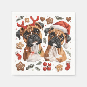 Kerst Boxer Dogs Servet