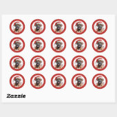 Kerst Boxer Hond Ronde Stickers (Vel)