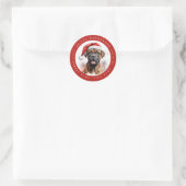 Kerst Boxer Hond Ronde Stickers (Tas)