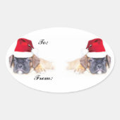Kerst boxer puppies cadeau label sticker (Voorkant)