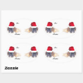 Kerst boxer puppies cadeau label sticker (Vel)