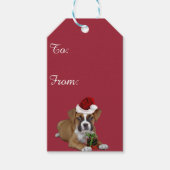 Kerst boxer puppy cadeau labels cadeaulabel (Voorkant)