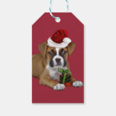 Kerst boxer puppy cadeau labels cadeaulabel (Achterkant)