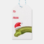 Kerst Brachiosaurus Dinosaur Gift Labels Cadeaulabel (Achterkant)