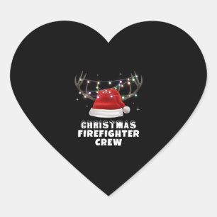 Kerst Brandweerman Crew Hart Sticker