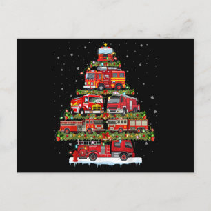 Kerst brandweerwagen lichten brandweerman brandwee briefkaart