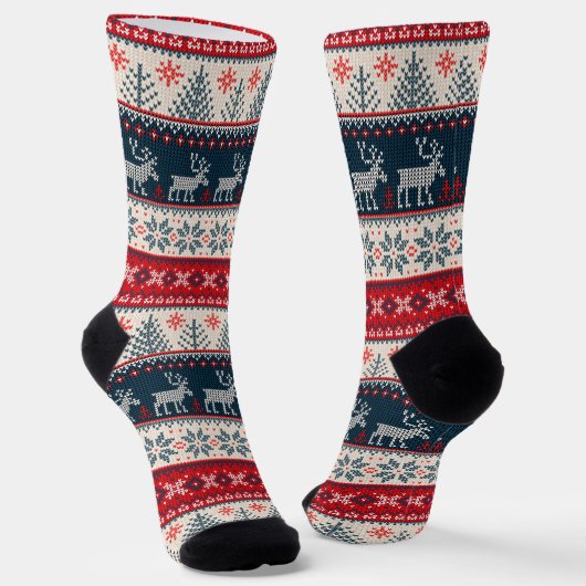 Kerst Breipatroon Rendier Sokken (Gebogen)