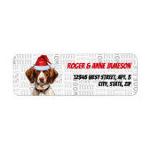 Kerst Bretagne Spaniel Hond Vakantie Adres Etiket (Voorkant)