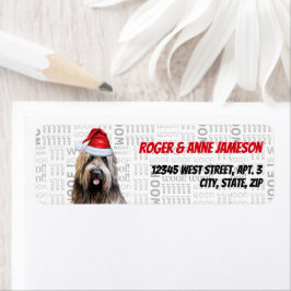 Kerst Briard Shepherd Hond Vakantieadres Etiket