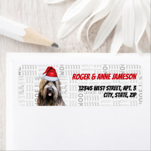 Kerst Briard Shepherd Hond Vakantieadres Etiket