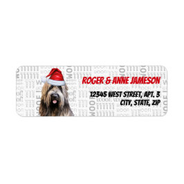 Kerst Briard Shepherd Hond Vakantieadres Etiket