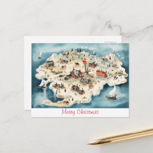 kerst briefkaart (Voorkant / Achterkant in situ)