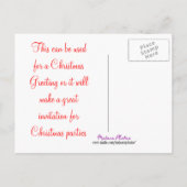 Kerst Briefkaart-aanpassen Uitnodiging Briefkaart (Achterkant)