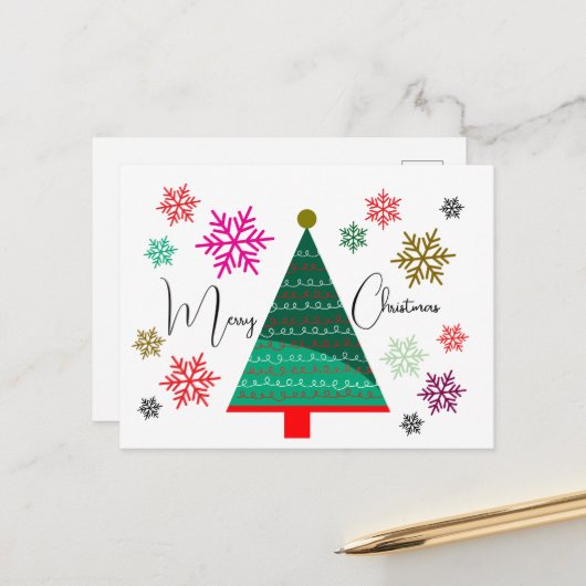 kerst-Briefkaart Briefkaart (Voorkant / Achterkant in situ)