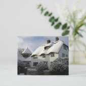 Kerst briefkaart: Engelse huisjes in de sneeuw Feestdagenkaart (Staand voorkant)