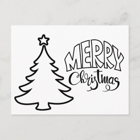 Kerst Briefkaart - kleur en verzenden (Voorkant)