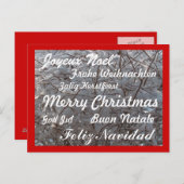 Kerst Briefkaart/meerdere talen Feestdagenkaart (Voorkant / Achterkant)