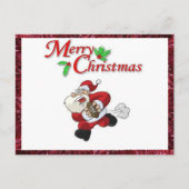 Kerst Briefkaart met Santa Spelen Football (Voorkant)