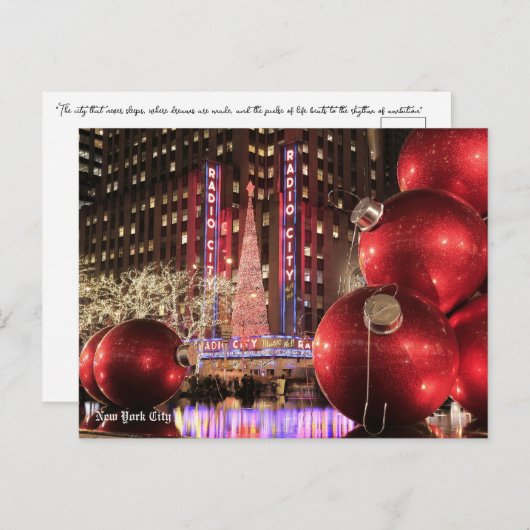 Kerst Briefkaart NYC - New York (Voorkant / Achterkant)